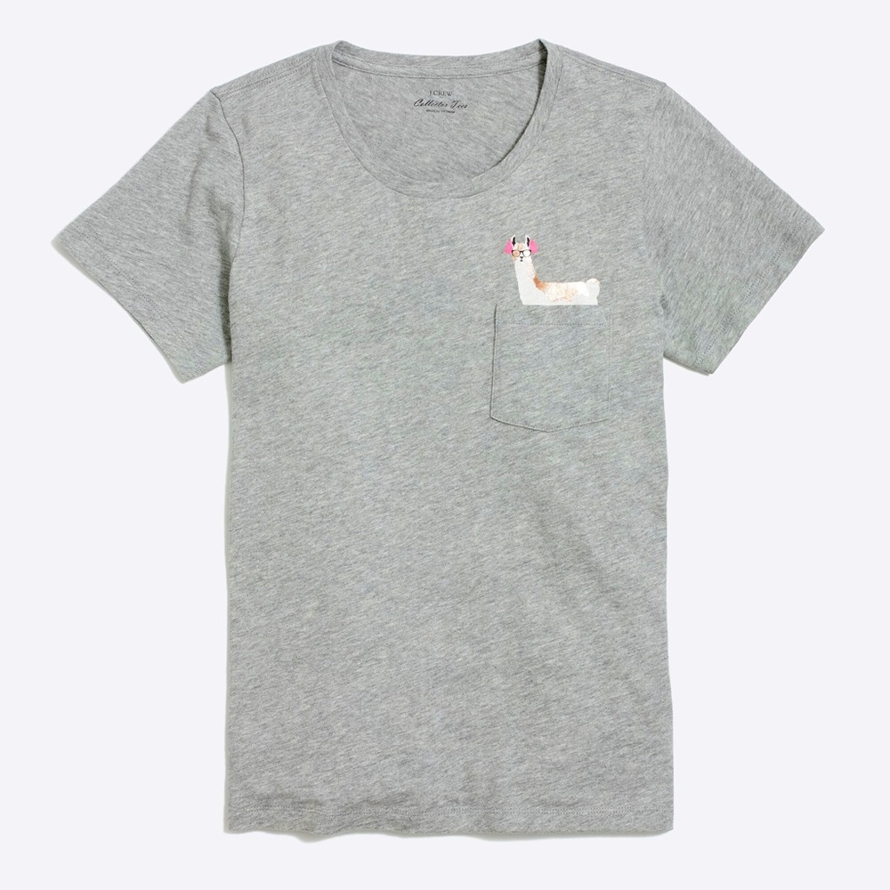 JCrew Collectors Llama Alpaca Tee EUC